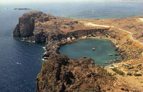 Rodi : Veduta di Lindos dall' Acropoli